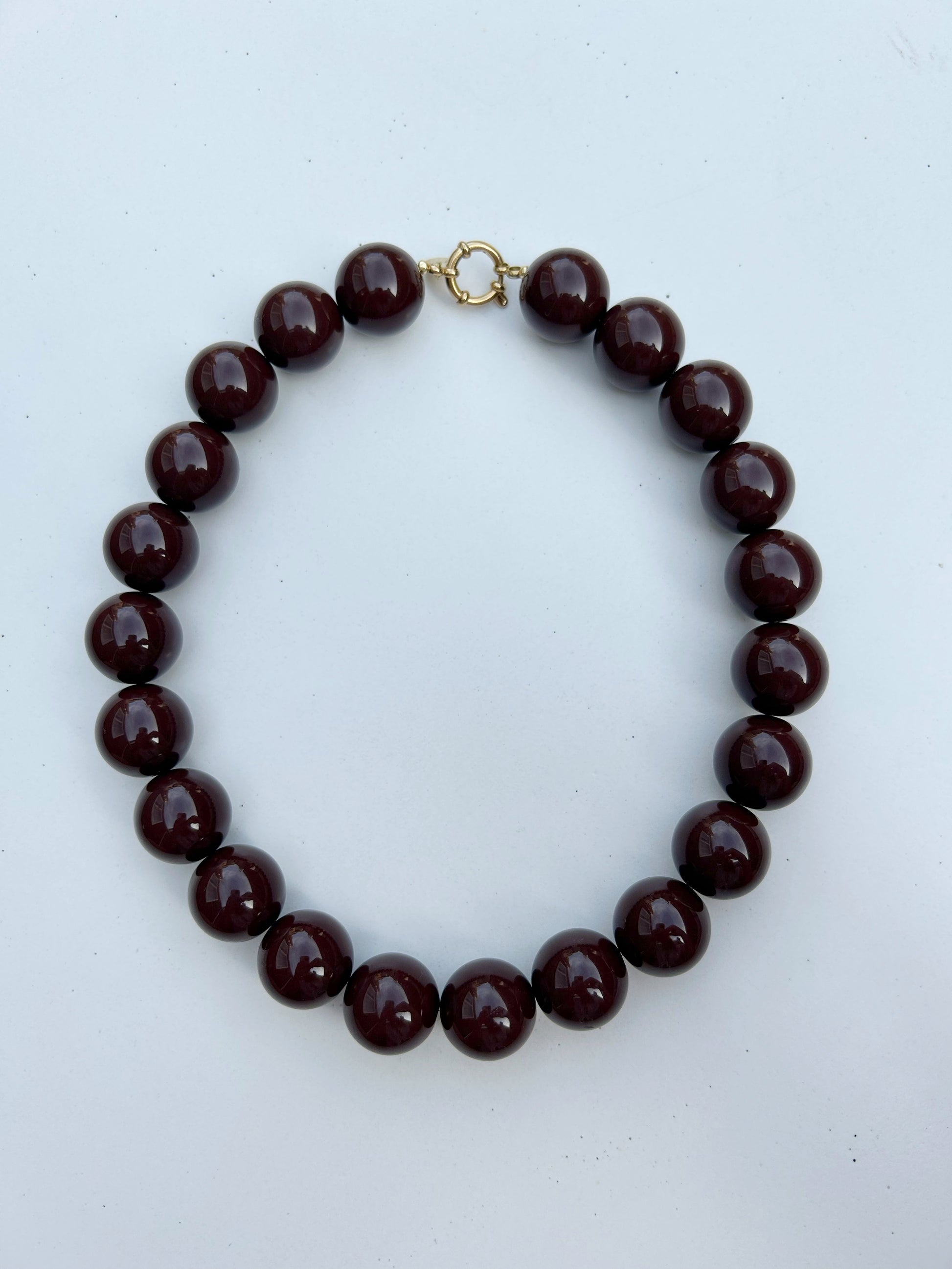 Kralen ketting bruin