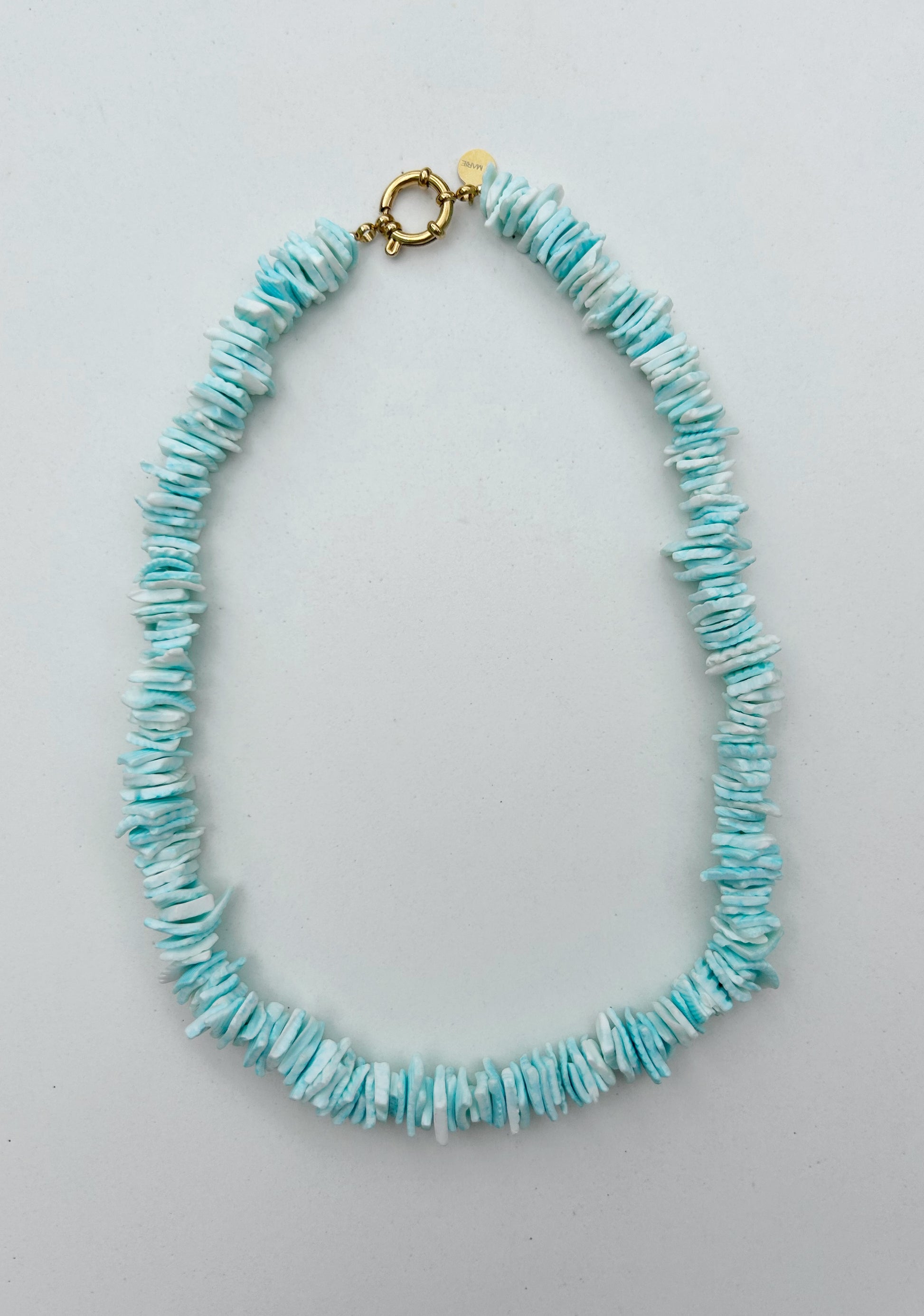 Schelpen ketting blauw